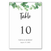 Numéro De Table Elégant Chic Eucalyptus Sage Vert feuille mariage (Par défaut)