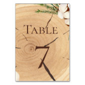 Numéro De Table Élégant & Chic Mariage Bois rustique découpé (Dos)