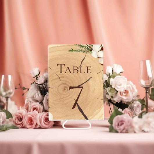 Numéro De Table Élégant & Chic Mariage Bois rustique découpé