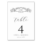 Numéro De Table Élégant & Chic mariage monogramme de crête botaniq (Par défaut)