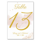 Numéro De Table Elégant Chic Mauve Aquarelle Or Splatter Script (Par défaut)