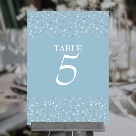 Numéro De Table Élégant chic moderne cœurs confettis