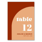 Numéro De Table Élégant Chic Peach Terracotta Arch Boho Mariage (Par défaut)