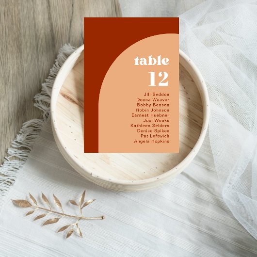 Numéro De Table Élégant Chic Peach Terracotta Arch Boho Mariage
