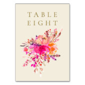 Numéro De Table Elégant Chic Rose Aquarelle Mariage Floral Personn (Dos)