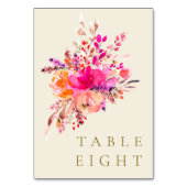 Numéro De Table Elégant Chic Rose Aquarelle Mariage Floral Personn (Par défaut)
