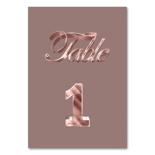 Numéro De Table Élégant Chic Rose Gold Party Invités Table Numéro (Par défaut)