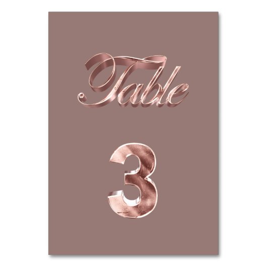 Numéro De Table Élégant Chic Rose Gold Party Invités Table Numéro (Par défaut)