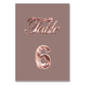 Numéro De Table Élégant Chic Rose Gold Party Invités Tableau Numér (Dos)
