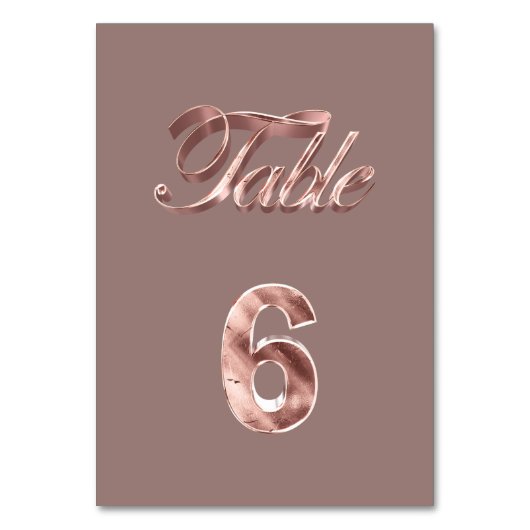 Numéro De Table Élégant Chic Rose Gold Party Invités Tableau Numér (Par défaut)
