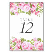 Numéro De Table Élégant Chic Rose Pivoine Floral (Par défaut)