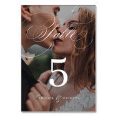 Numéro De Table Élégant classique calligraphie mariage photo (Dos)