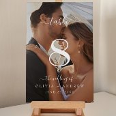 Numéro De Table Élégant classique calligraphie Mariage Photo