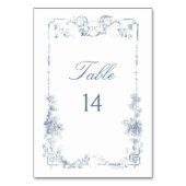 Numéro De Table Élégant classique Dusty Bleu Français Floral (Par défaut)