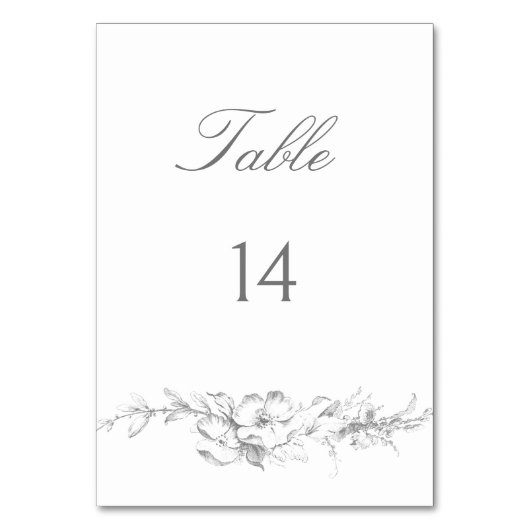 Numéro De Table Élégant classique Rococo Floral (Dos)