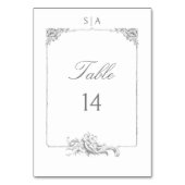 Numéro De Table Élégant classique Rococo Floral (Dos)