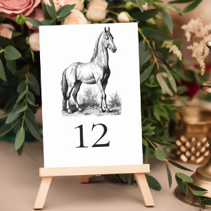 Numéro De Table Élégant Classy Formal Horse Mariage équestre