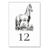 Numéro De Table Élégant Classy Formal Horse Mariage équestre (Par défaut)