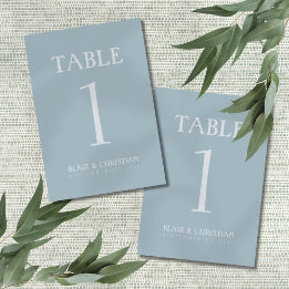 Numéro De Table Elegant Coastal Blue Modern Wedding