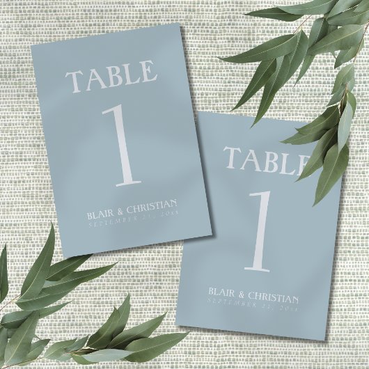 Numéro De Table Elegant Coastal Blue Modern Wedding
