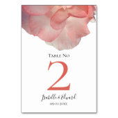 Numéro De Table Élégant Coral Rose Rose Rose Mariage Floral (Dos)