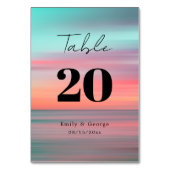 Numéro De Table Elégant coucher de soleil romantique Blue Sky Beac (Dos)