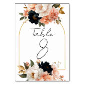 Numéro De Table Elegant Customizable Floral Table Number Cards (Dos)