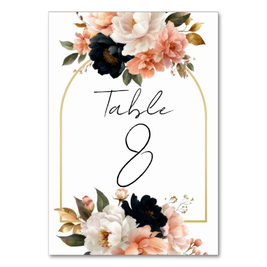 Numéro De Table Elegant Customizable Floral Table Number Cards (Par défaut)