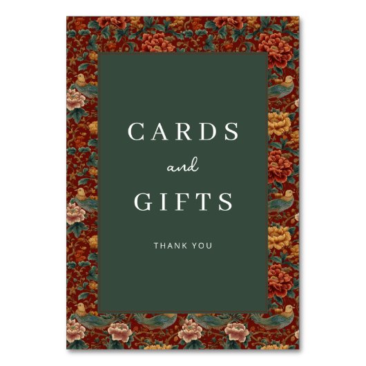 Numéro De Table Elegant Dark Green Floral Border (Par défaut)