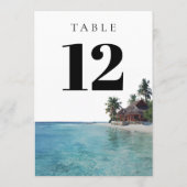 Numéro de table élégant de plage tropicale moderne (Dos)