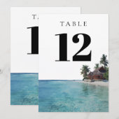 Numéro de table élégant de plage tropicale moderne (Devant / Derrière)