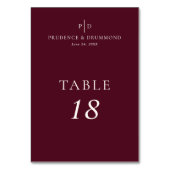 Numéro De Table Elegant Deep Burgundy Wedding (Par défaut)