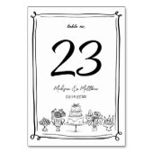 Numéro De Table Elégant Doodles tirés à la main Scribbles Mariage (Par défaut)