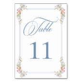 Numéro De Table Elegant Dusty Blue Pastel Wildflower Crest Wedding (Par défaut)