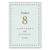 Numéro De Table Elégant Dusty Blue Pearl Mariage (Par défaut)