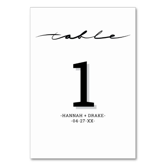 Numéro de table élégant écrit à la main (Par défaut)