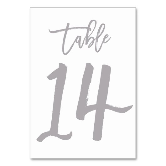 Numéro de table élégant écrit à la main argent | T (Par défaut)