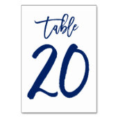 Numéro de table élégant écrit à la main Navy | Tab (Dos)