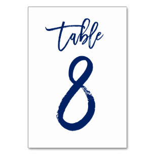 Numéro de table élégant écrit à la main Navy Tab
