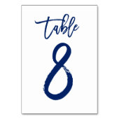 Numéro de table élégant écrit à la main Navy | Tab (Dos)