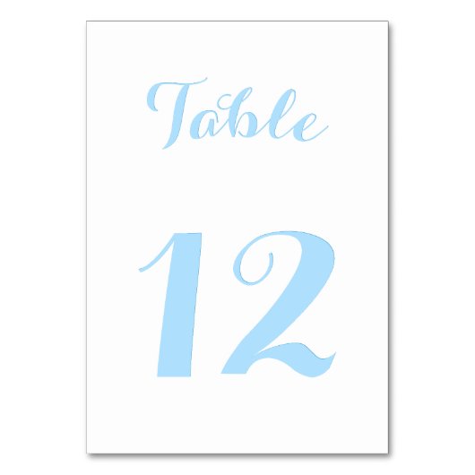 Numéro De Table Élégant écriture stylée mariage bleu blanc (Par défaut)