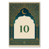 Numéro De Table Elegant Emerald and Gold Arch Wedding Table Number (Dos)