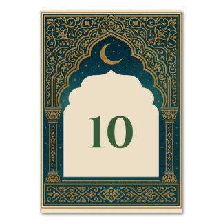 Numéro De Table Elegant Emerald and Gold Arch Wedding Table Number
