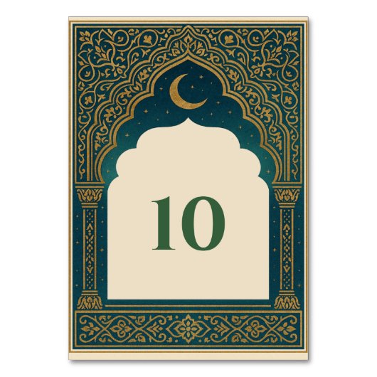 Numéro De Table Elegant Emerald and Gold Arch Wedding Table Number (Par défaut)