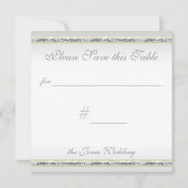 Numéro de table élégant en damas argenté et rose r (Dos)