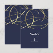 Numéro de table élégant en faux feuillet doré et d (Devant / Derrière)