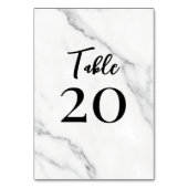 Numéro de table élégant en marbre et écriture noir (Dos)