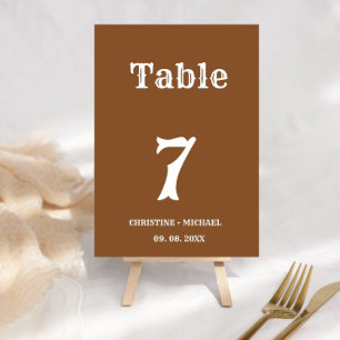 Numéro De Table Élégant et chic Boho Western Cowboy Mariage