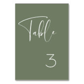 Numéro De Table Élégant et moderne mariage vert foncé (Par défaut)