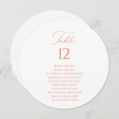 Numéro de table élégant et nom de l'invité Carte d (Devant / Derrière)